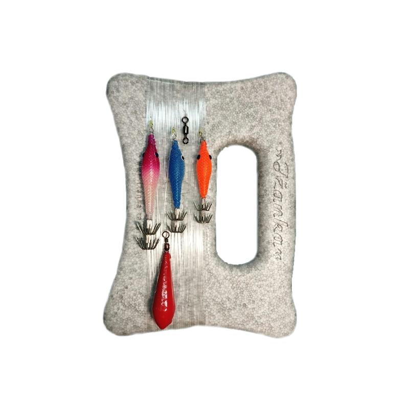 Lignjarica Tataki s motavilom Iž – set od tri mekane skosavice različitih boja i veličina, fluorocarbonski predvez i olovo od 45g, idealno za lov lignji.