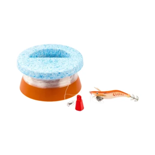 Set za sipe – ribolovna oprema za lov sipe iz plovila. Uključuje motavilo Dino, skosavicu i olovo. Idealno za ribolov niz vjetar ili morsku struju.