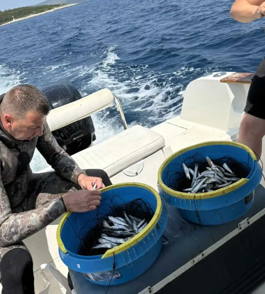 Parangal Ižanka Zadar za morski ribolov spremni za ješkanje srdelom